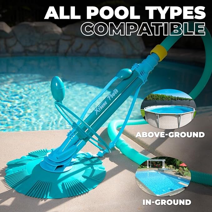 XtremepowerUS Pool Vacuum Cleaner for Above Ground & In-Ground Swimming Pools, Cleaning System, Heavy-Duty Pool Maintenance Equipment (Suction Vacuum)