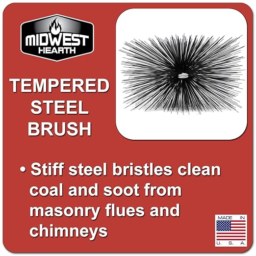 Midwest Hearth Rectangle Wire Chimney Cleaning Brush (6" x 10" Rectangle) Made in USA
