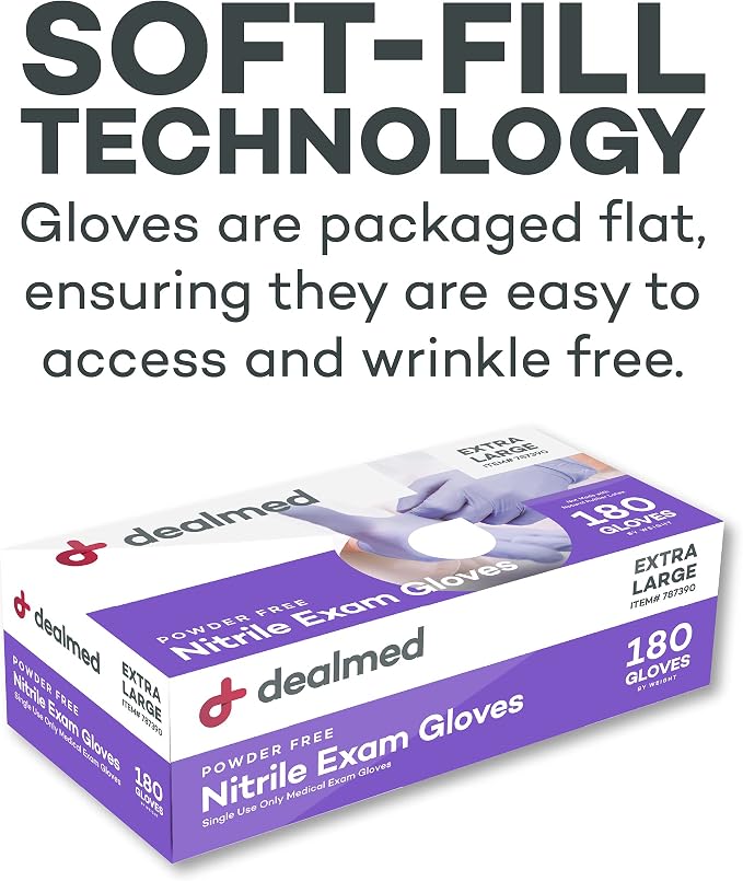 Dealmed Non-Woven Gauze Sponge and Nitrile Exam Gloves Bundle | Includes 200 Count Box of 2"x2" Gauze Sponges & 180 Count X-Large Nitrile Exam Gloves