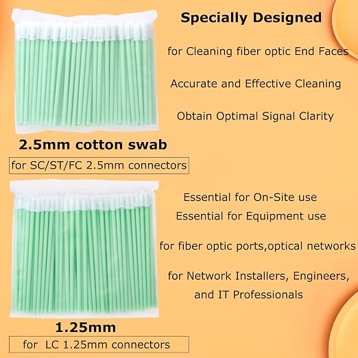 Fiber Optic Cleaning Wiping Clip Kit Optical Fiber end Connector Cleaning Equipped with 10 Replacement Cores dust-Free Paper Optical Fiber Wiping Clip,Cloth.FTTH