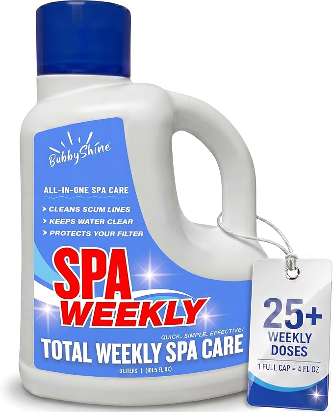5-in-1 Weekly Hot Tub Chemicals, Spa Chemicals for Hot Tub, Clarifier, Cleaner & Conditioner for Spas & Inflatable Tubs, 3 L – BubbyShine