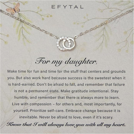 EFYTAL Mother Daughter Necklace, 925 Sterling Silver Mom Daughter Gifts, Mom Necklace for Women, Mother of the Bride Gifts