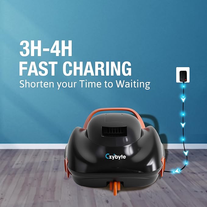 Robotic Pool Cleaner, Cordless Pool Vacuum with 18.5 GPM Powerful Suction,120-Min Runtime, Self-Parking, Pool Vacuum for Above-Ground & Flat Pools to 860 sq.ft,Orange