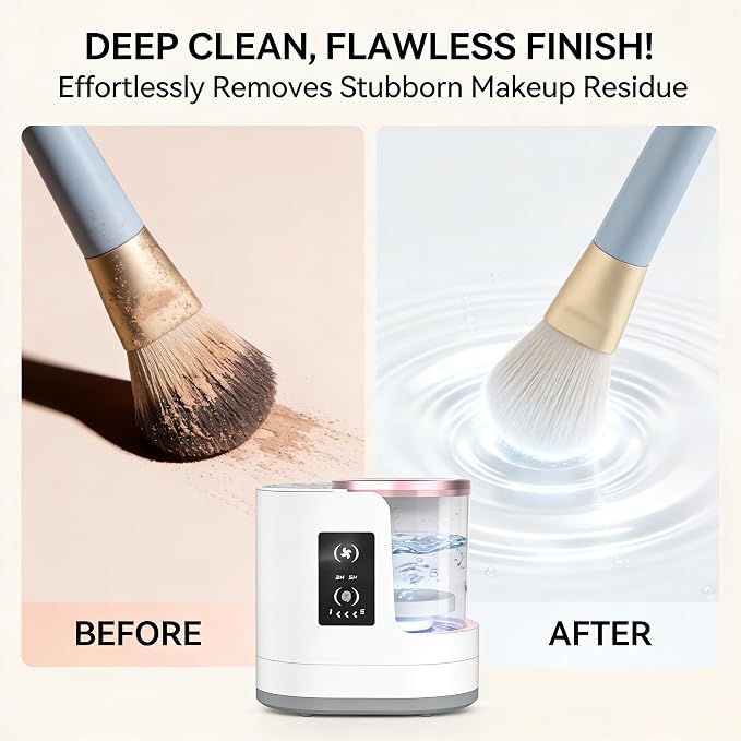 Electric Makeup Brush Cleaner Machine With Makeup Brush Dryer-Holder-Portable Automatic USB Cosmetic Brushes Cleaner Tool for All Size Beauty Makeup Brush Set,Eyeshadow, Blush Brush