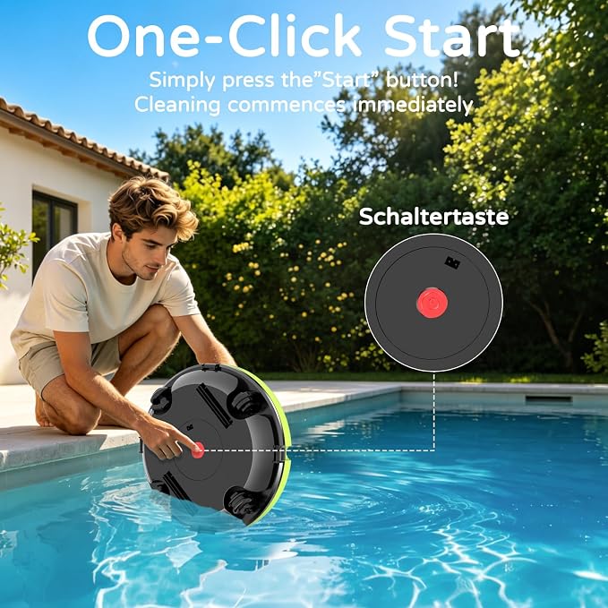 2026 NEW Cordless Robotic Pool Cleaner, Automatic Pool Robot Cleaner with Dual-Motor, 130mins Runtime & Auto Parking Pool Vacuum for Above Ground Inground Pools Up to 1100 Sq.Ft,JQR-V201,Green