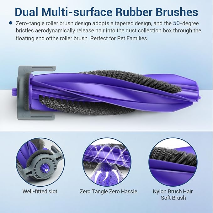 20Pcs Replacement Parts for Narwal Freo X Ultra Accessories Robot Vacuum Cleaner Spare Kit, 1 Main Roller Brush, 4 Hepa Filters, 4 Mop Pads, 4 Dust Bags, 6 Side Brush,1 Clean Tool
