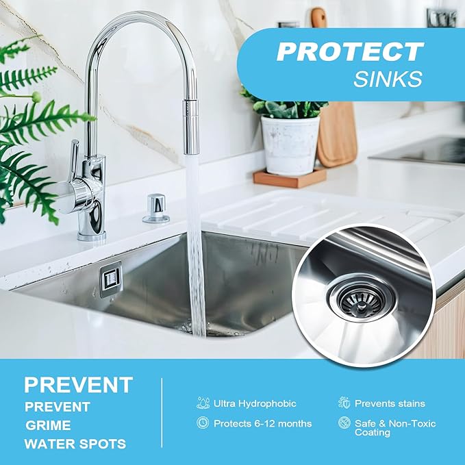 Ceramic Coating Spray – Shine, Seal & Protect Stainless Steel, Glass, Kitchen & Bath – Repels Fingerprints, Water Spots & Grime – Multi-Surface Sealant for Countertops, Sinks & More, 17.32oz