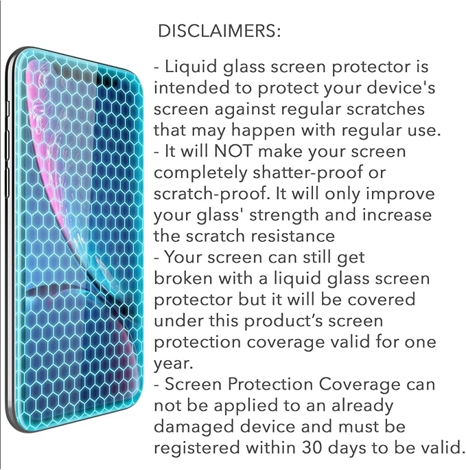 ProofTech Liquid Glass Screen Protector with $350 Screen Repair Coverage Scratch Resistant Wipe On Invisible Protection for All Phones Tablets Smart Watches - Universal