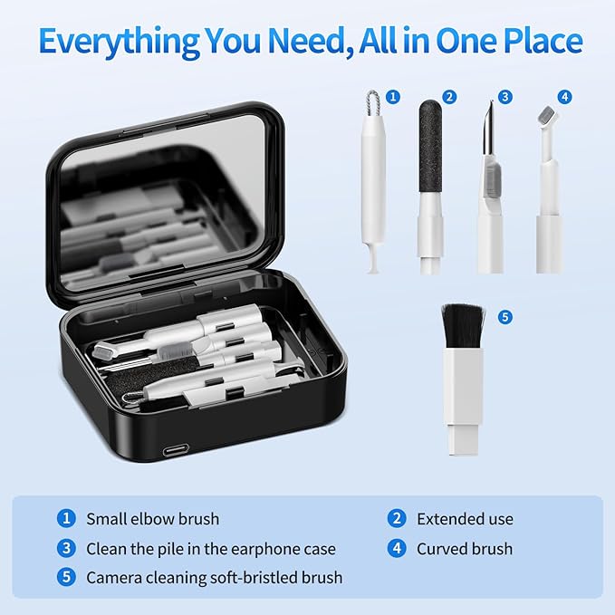 Phone Cleaning Kit, Airpod Pros Headphone Ear Bud iPhone Port Speaker Cleaner Tool, iPad Port Cleaner Cell Phone Cleaning Putty. Multi USB Charging Adapter Cable Kit with Magnetic Wireless Charging