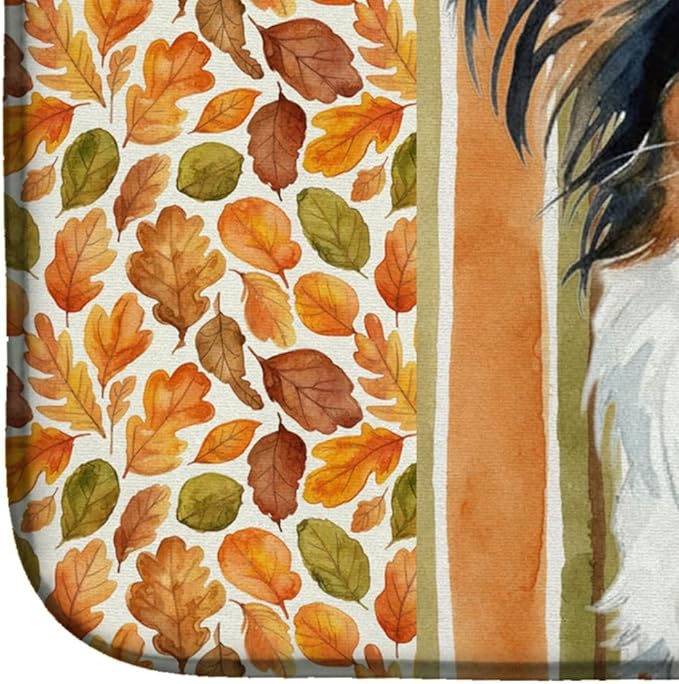 Caroline's Treasures Tricolor Papillon Heirloom Fall Dish Drying Mat Absorbent Dish Drying Mat Pad for Kitchen Counter Dish Drainer Mat for Countertop, 14 x 21", Multicolor