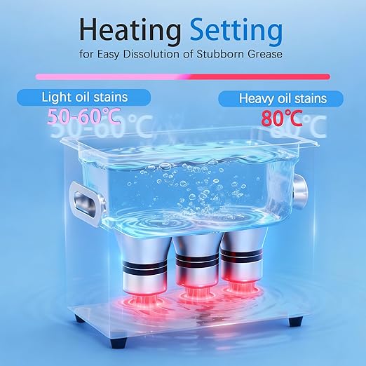 VUA 6L Commercial Ultrasonic Cleaner with Digital Timer & Heater, Professional Ultrasonic Parts Cleaner, Ultra Sonic Cleaning Machine with 300W Heated Cleaner for Glasses Industrial Parts Tools Lab