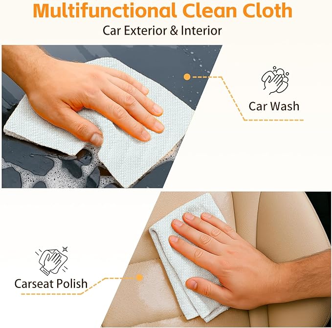 Microfiber Cleaning Cloth Roll, 50-Count Absorbent & Reusable, Streak-Free, Lint-Free, Scratch-Free Towels, Dish Rags for Kitchen, Home, Studio & Surfaces, Green Wave Pattern, 12x12 in