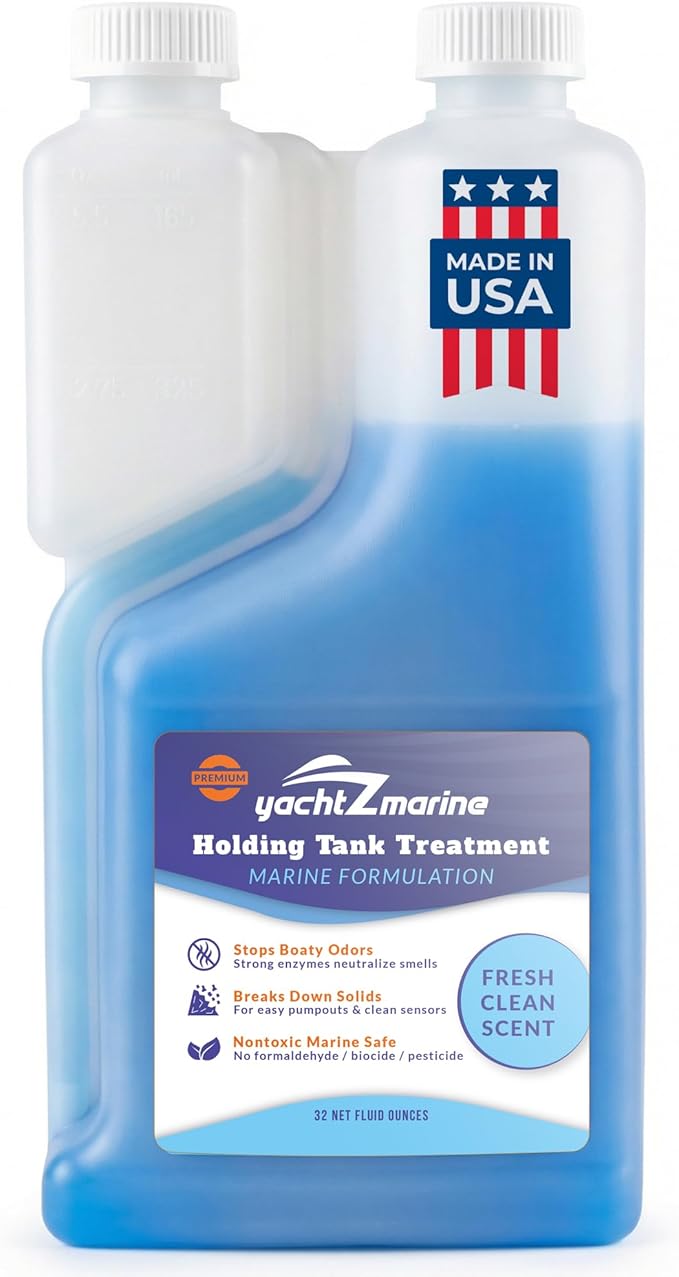 Holding Tank Treatment, Premium Marine Formula, Fresh Clean Scent, 32 Fl Oz, Digest and Liquify Waste, Also for RVs and Campers