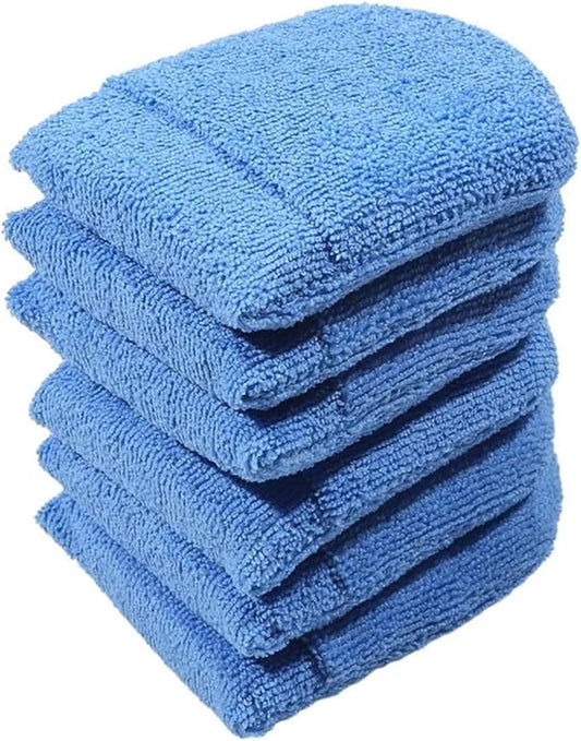 2pcs/6pcs Soft Microfiber Car Wax Applicator Mitts Polishing Sponge Wax Foam Applicator Pad for Car Cleaning Auto Detailing(Blue 6 pcs)