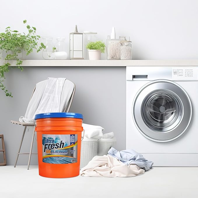 Ultra Fresh 6X Platinum 5 Gal Laundry Detergent, Original Blue Bundled with 2 Pack Platinum 6X Laundry Detergent Sheets with Fresh Scent
