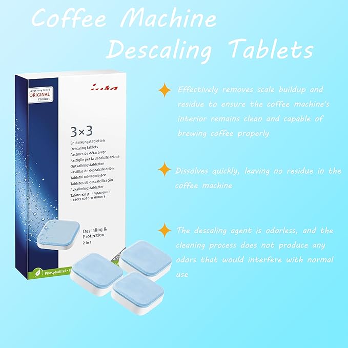 Decalcifying Tablets For All Coffee Machines, Powerful descaling, Fast Dissolution (Pack of 2)