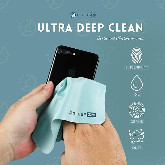Sleep ZM 7 Pack Special Blue Light Glasses Microfiber Cleaning Cloths - Safe and Effective Cleans Lenses, Screens, Cameras, Eyeglasses, Cell Phone, LCD TV Screens and More (6X7)