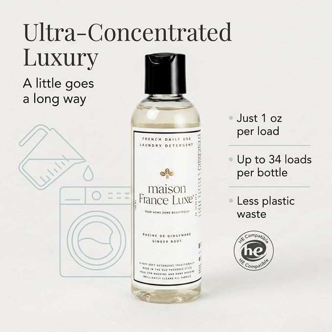 Laundry Detergent Sample, Plant based French Soap, 100ml, Ginger Root Travel Size