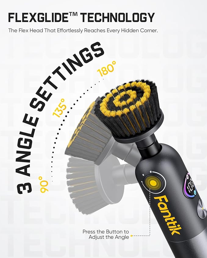 Fanttik Flip G10 Nano HomeCare Cordless Electric Spin Scrubber & 4 PCS Replacement Brush Heads