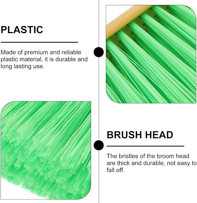 iplusmile Broom Head Replacement 12.59 x 5.90 x 1.57 Inch Plastic – Soft Bristle Heavy-Duty Sweep – for Indoor Kitchen Garage Outdoor Cleaning for Households Pets Commercial Use