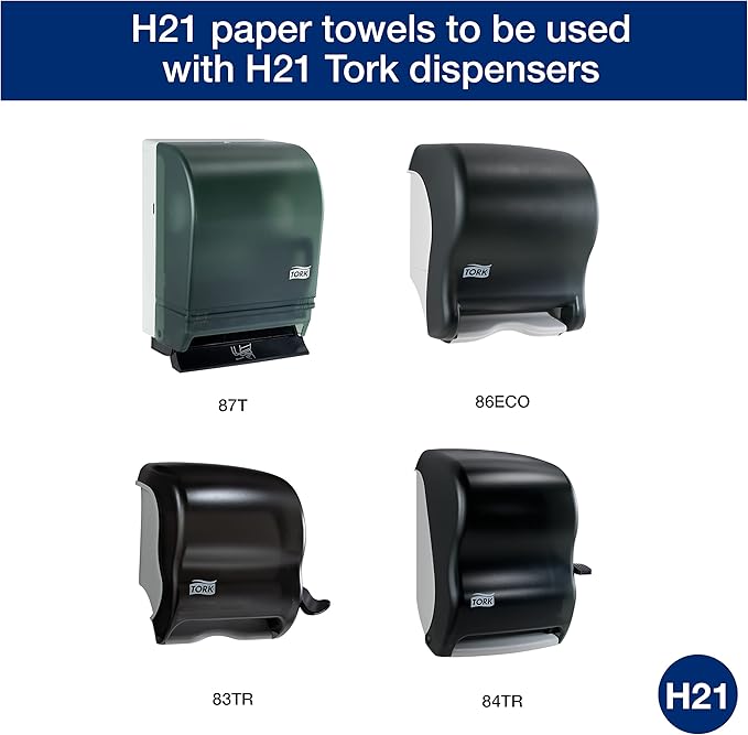 Tork Paper Hand Towel Roll White H21, Universal, 100% Recycled Fiber, 12 Rolls x 600 ft, RB6002
