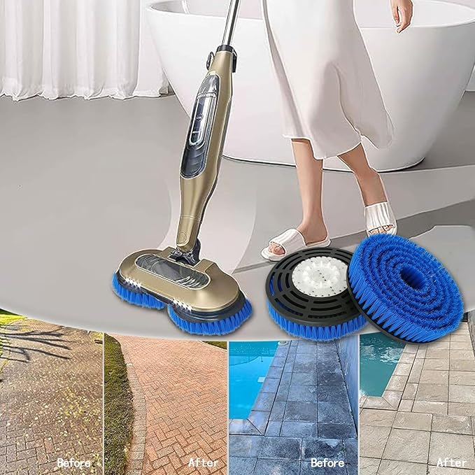 S7001 Upgraded Mop Pad Replacement Brush Heads for Shark Steam Mop S8201/S7000Series Pads | Professional Cleaning and Polishing | for Tile Floors Grout Deep Cleaning Hard Floors (Blue)