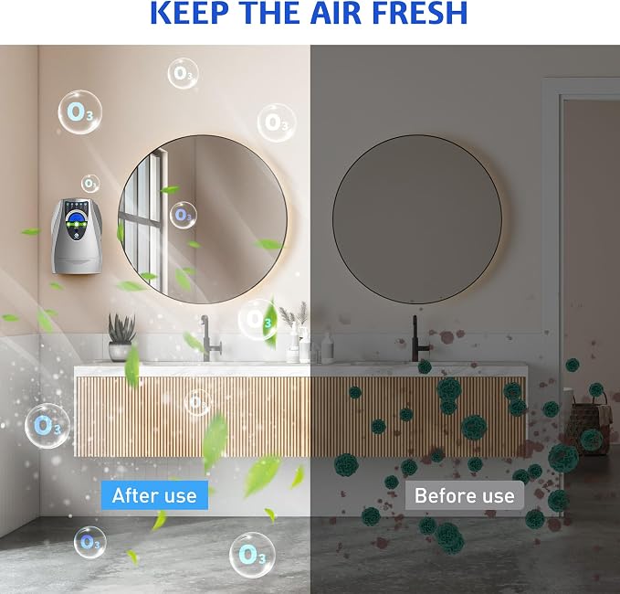 VTAR Ozone Machine, 500mg/h Multipurpose Ozone Machine Purify Air, Water, Fruits, Vegetables, Toothbrushes, Aquarium Cleaner Device in Water - Silver