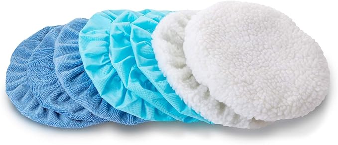 Mudder 20 Pieces 9 to 10 Inches Buffer Pads Car Polisher Bonnet Orbital Buffer Bonnets Microfiber Polishing Pad Cover