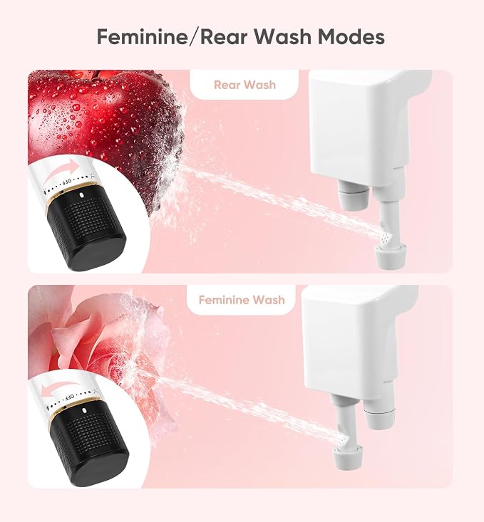 Ultra-Slim Bidet Attachment, Posterior&Feminine Wash-(Retractable Dual Nozzles), Non-Electric Bidet Attachment for Toilet Seat, Adjustable Fresh Cold Water Pressure, Stainless Steel Inlet (BlackGold)
