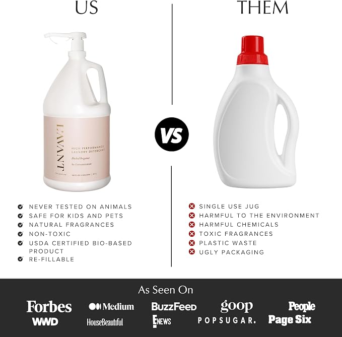L'AVANT Collective Luxury Laundry Detergent | Bulk 1 Gallon | Blushed Bergamot | Natural Non-Toxic Liquid Laundry Soap with Enzymes | Plant-Based, 5x Concentrated, HE Compatible | 128 oz