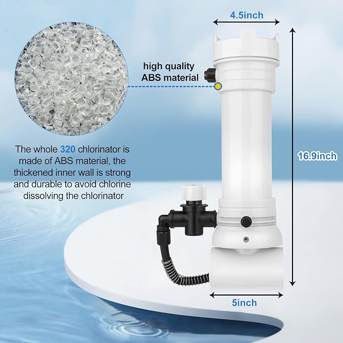 Upgraded 320 Pool Chlorinator Automatic Chlorine/Bromine Inline Feeder Compatible with pentair Rainbow 320 Chlorinator, R171096 Feeder for Various Online and Offline Pools and spa Centers