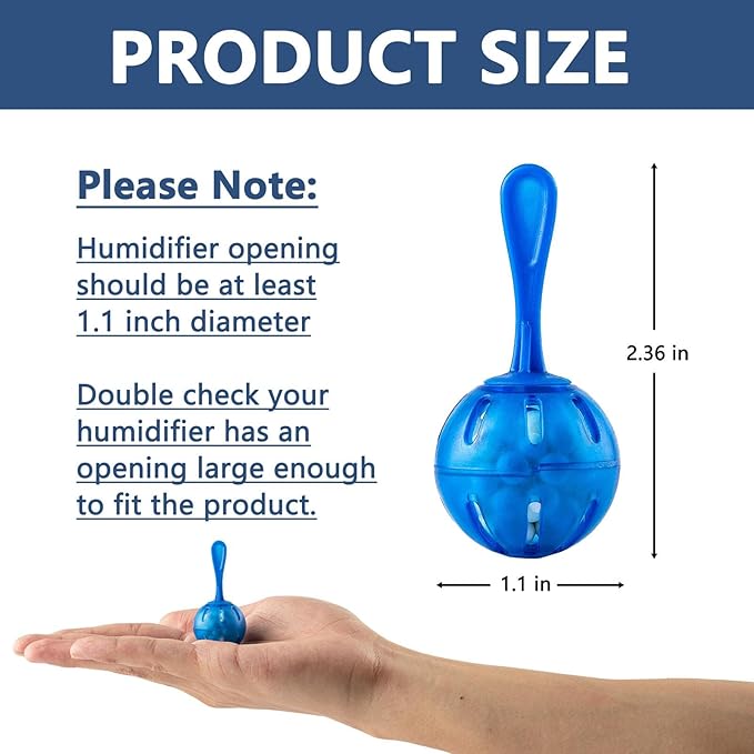 Humidifier Cleaner Ball, 20 Pack, Silver Ion Humidifier Tank Cleaner, Prevents Hard Water Build-up & Mold, Long-Lasting Water Purifier for All-Season Use, Fits Most Humidifiers, Fish Tanks & Vases