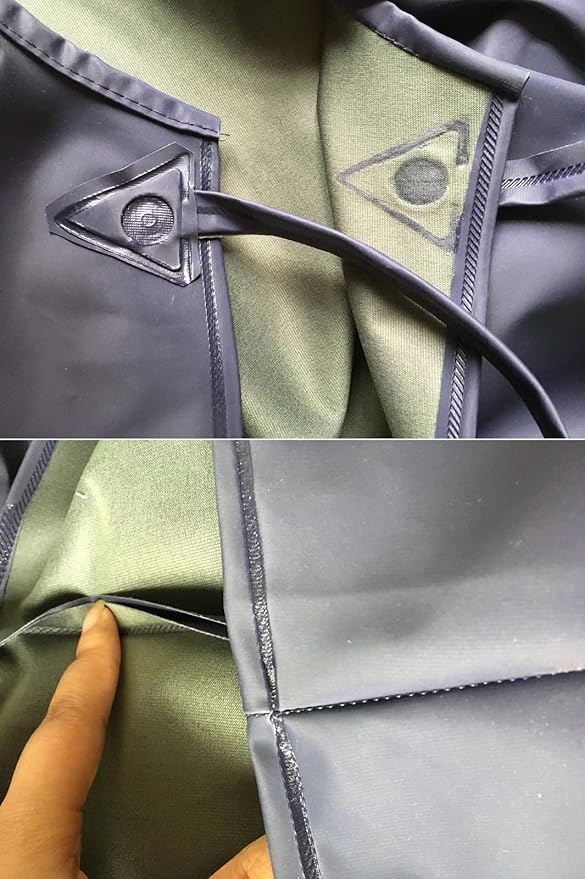 SUJAN Heavy Duty Waterproof PVC Coated Apron with Gloves, Chemical Resistant, Oil-Proof Reusable Work Gown for Food Processing Car Washing, Lab and Industrial Use Green L
