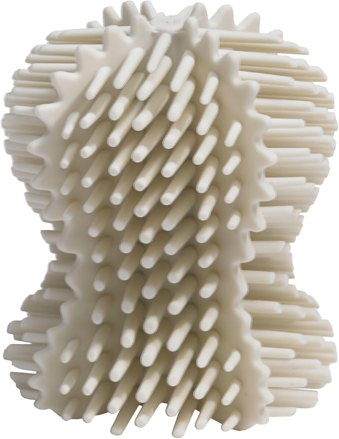 ReBorn Recycled Toilet Brush - Bathroom Toilet Bowl Brush & Holder - Anti Drip 360° Hourglass Brush Head - Closed Fit Storage Cover - Replaceable Heads - Made in Britain (Stone)