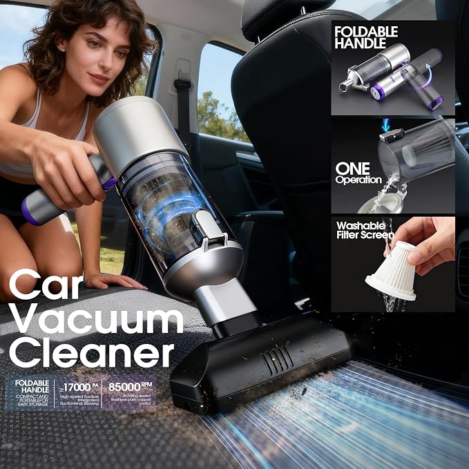 DSP 11 in 1 Cordless Car Vacuum Cleaner for Car Home Keyboard Cleaning | 3 speeds,blow function, foldable handle, battery display, storage bag,easy dust removal