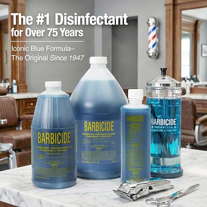 BARBICIDE Gallon Disinfectant Concentrate | EPA-Registered, Hospital-Grade Germicide for Salons & Barbershops | Anti-Rust Solution for Shears, Combs & Professional Tools | EPA-Registered