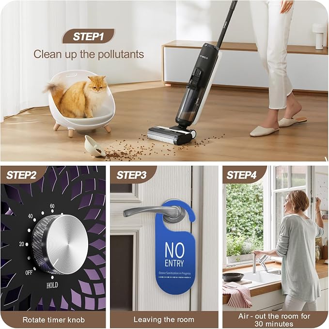 Ozone Generator 55000mg/h, High Capacity Ozone Machine Odor Removal Up to 6000 Sq.Ft, for Car/Home/Smoke/Pet Odor, Black