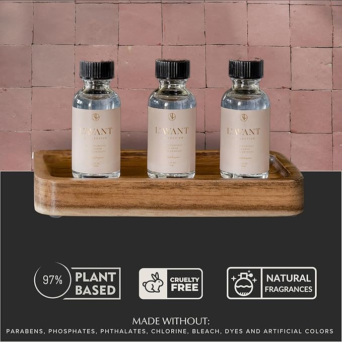 L'AVANT Collective Plant-Based Multipurpose Cleaner Refill All-Natural Cleaning Supplies for Safe Home Cleaning Concentrated, Food-Safe Surface Cleaner with Blushed Bergamot Scent, 1 oz Bottle