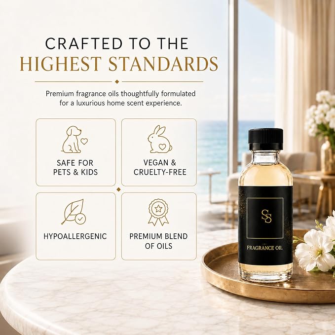 Signature Scents - Luxury Hotel Fragrances - Hotel Fragrance Oil - Diffuser Oil Blends for Aromatherapy (Poolside) 4.05 Fl Oz (120ml)