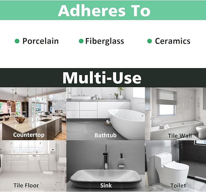 NADAMOO Water-Based Tub and Tile Spray Paint, Less Irritating Odor Aerosol Refinishing Paint for Bathroom Porcelain Bathtub Sink, 2 Cans, Semi-Gloss White