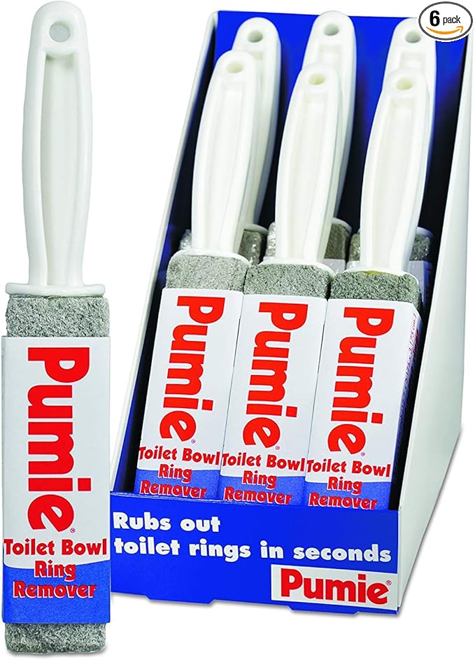 PUMJAN6 - Toilet Bowl Ring Remover with Handle, Pumice, Gray