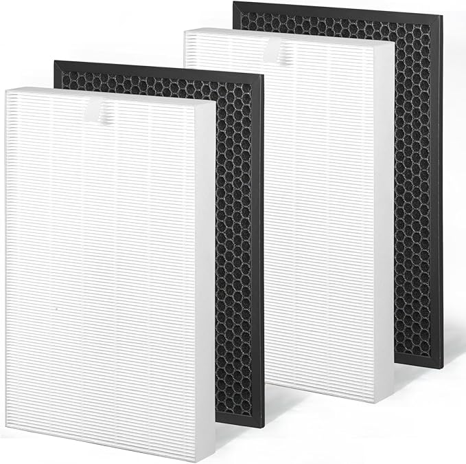XLC Filter Replacement-Compatible with Winix XLC Dual 4-Stage Air Purifier Filter,Part#1712-0089-03 Filter,3-in-1 Ture HEPA Filter*2 and Activated Carbon Filter*2(XLC 2SET)
