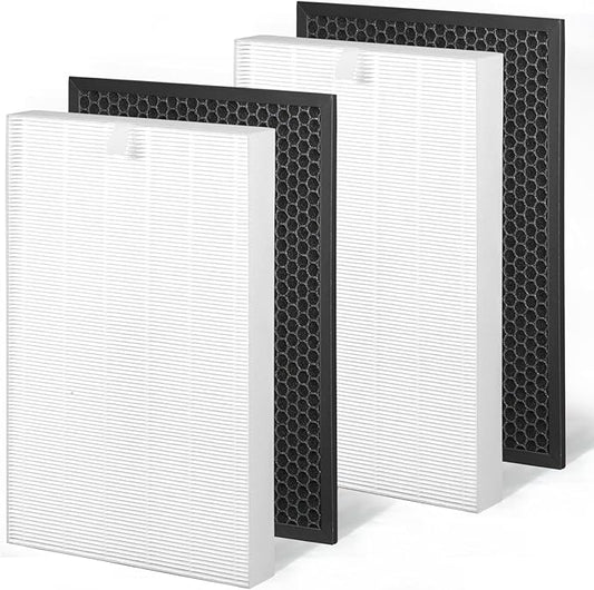 XLC Filter Replacement-Compatible with Winix XLC Dual 4-Stage Air Purifier Filter,Part#1712-0089-03 Filter,3-in-1 Ture HEPA Filter*2 and Activated Carbon Filter*2(XLC 2SET)