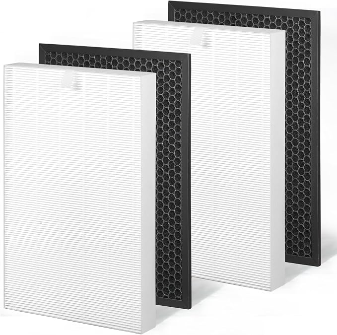 XQ Filter Replacement X-Compatible with Winix XQ,XQ Pro Tower Air Purifier Filter,Part#1712-0089-01-0101-02 Filter,3-in-1 Ture HEPA Filter*2 and Activated Carbon Filter*2(XQ 2SET)