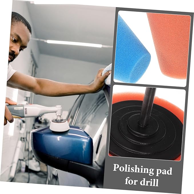 4pcs Polishing Sponge Pads Buffers for Car Wheel Detailing Buffing Discs for Drill Attachment for Automotive Polishing and Cleaning