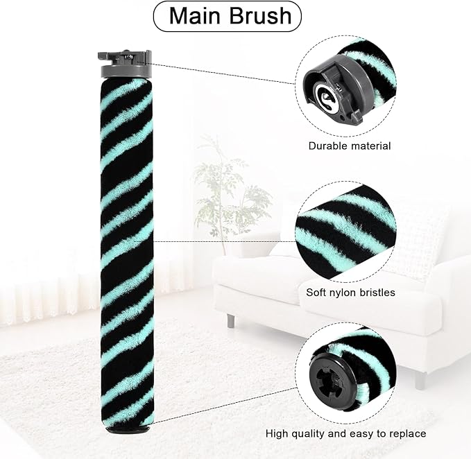 HZ4002 Replacement Parts Accessories Kit Compatible with Shark HZ4000 HZ4002 Corded Stick Vacuum Cleaner, 1 Roller Brush, 2 HEPA Filters, 4 Foam & Felt Filters, 1 Cleaning Brush