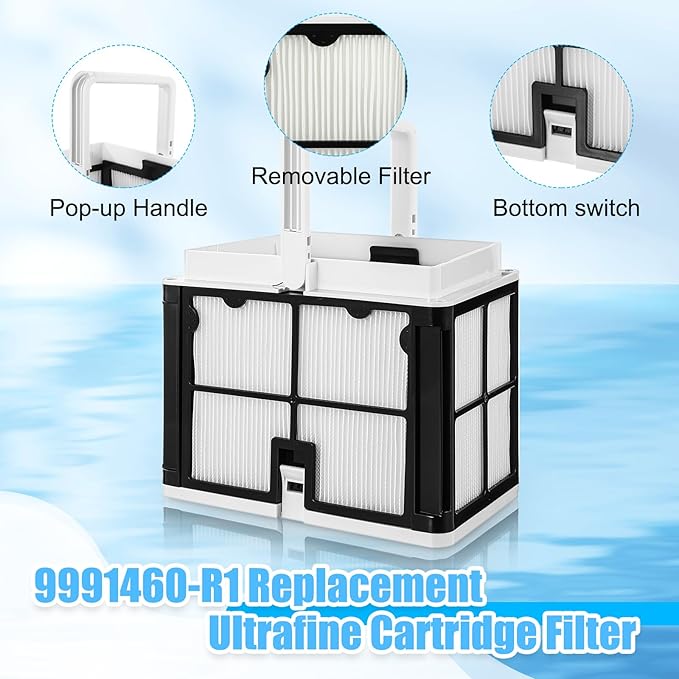 Wonderjune 2 Pcs 9991460-r1 Ultra-fine Filter Basket Compatible with Robotic Pool Cleaners, Escape Pool Filter Basket Skimmer Bottom Spring Filter