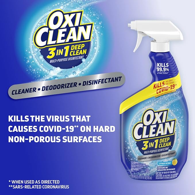 OxiClean 3-in-1 Deep Clean Multi-Purpose Disinfectant, 30 oz (Pack of 2)
