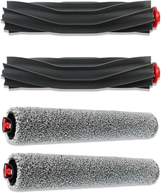 4 Pack Main Brush+Roller Cloth Omni S1 Pro/ S1 Replacement Accessory Kit for S1 Pro Omni, S1 Robot Vacuums Parts