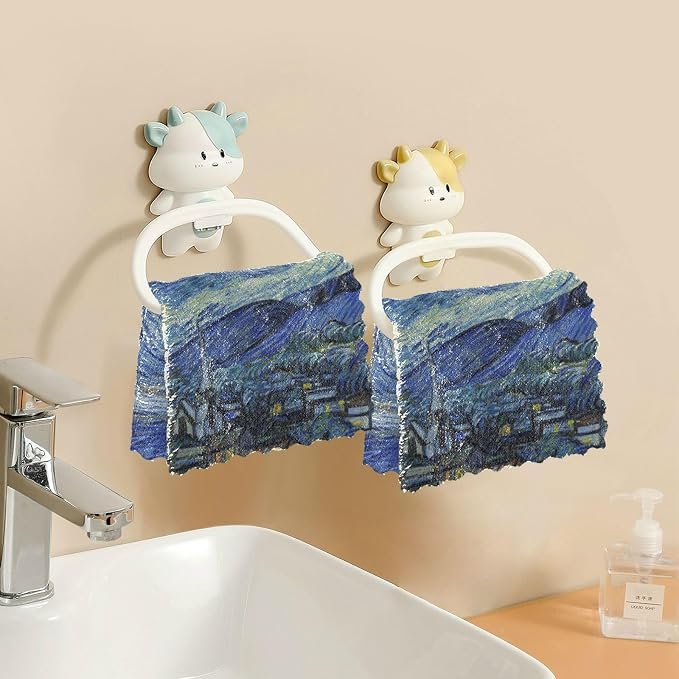 Starry Night Kitchen Towels Dish Cloths Set of 6 Microfiber Cleaning Cloths for Cars Super Absorbent Machine